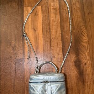 Chic Silver Quilted Crossbody Bag